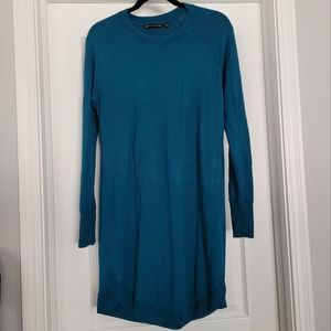 Athleta Mindset Teal Sweatshirt Dress size S
